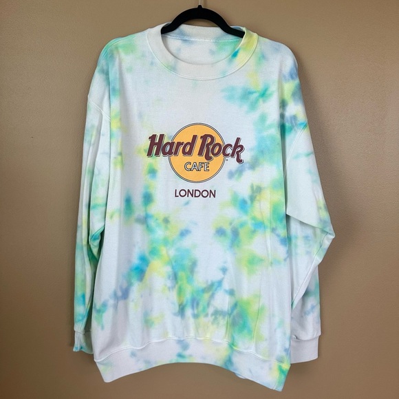 Vintage Hard Rock Cafe London Tie Dye Crewneck - XL - Picture 1 of 4